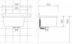 Umywalka ogrodowa 50x35 cm z ociekaczem Pyramis Top 070179101 biały