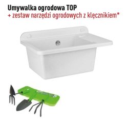 Umywalka ogrodowa 50x35 cm z ociekaczem Pyramis Top 070179101 biały