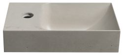 PICCOLINO umywalka betonowa, 30,8x10x17cm, bateria w lewo, piaskowy