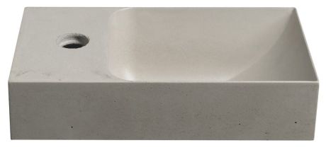 Przejdź do produktu PICCOLINO umywalka betonowa, 30,8x17cm, bateria w lewo, piaskowy mat