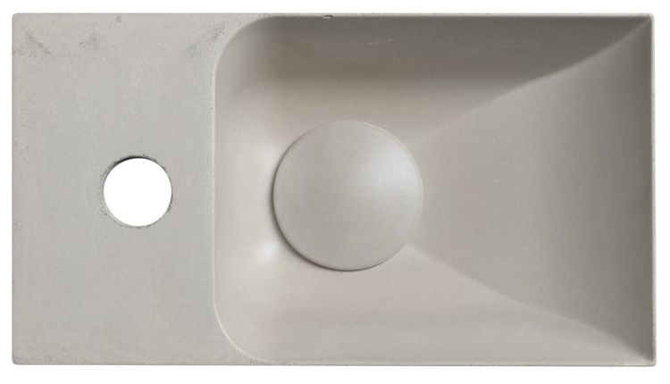 PICCOLINO umywalka betonowa, 30,8x10x17cm, bateria w lewo, piaskowy
