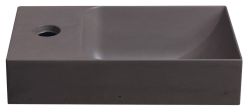 PICCOLINO umywalka betonowa, 30,8x10x17cm, bateria z lewej strony, ciemny brąz