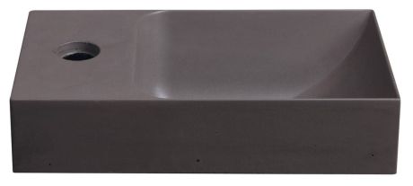 Przejdź do produktu PICCOLINO umywalka betonowa, 30,8x17cm, bateria z lewej strony, ciemnobrązowy mat