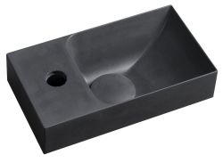 PICCOLINO umywalka betonowa, 30,8x10x17cm, bateria z lewej strony, antracyt