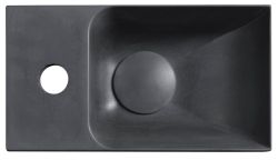 PICCOLINO umywalka betonowa, 30,8x10x17cm, bateria z lewej strony, antracyt