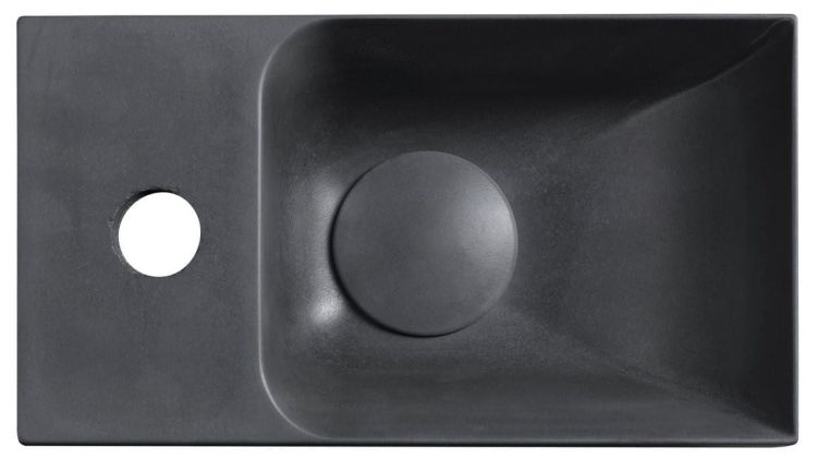 PICCOLINO umywalka betonowa, 30,8x10x17cm, bateria z lewej strony, antracyt