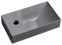 PICCOLINO umywalka betonowa, 30,8x10x17cm, bateria z lewej strony, szara