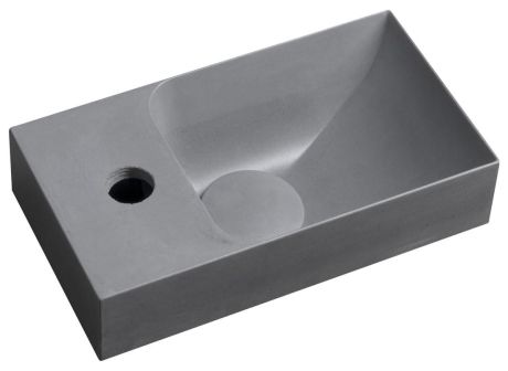 Przejdź do produktu PICCOLINO umywalka betonowa, 30,8x17cm, bateria z lewej strony, szary mat