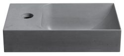 PICCOLINO umywalka betonowa, 30,8x10x17cm, bateria z lewej strony, szara