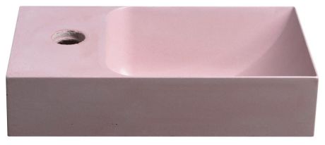 Przejdź do produktu PICCOLINO umywalka betonowa, 30,8x17cm, bateria z lewej strony, różowy mat