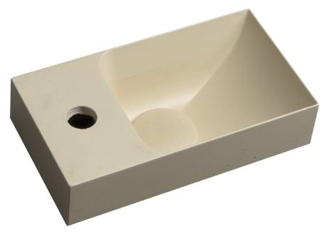 Przejdź do produktu PICCOLINO umywalka betonowa, 30,8x17cm, bateria z lewej strony, żółty mat
