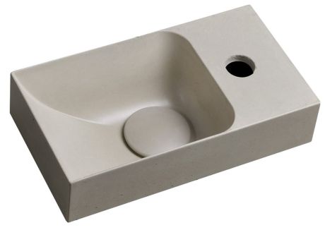 Przejdź do produktu PICCOLINO umywalka betonowa, 30,8x17cm, bateria z prawej strony, piaskowy mat