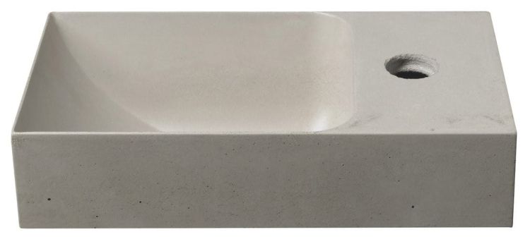 PICCOLINO umywalka betonowa, 30,8x10x17cm, bateria z prawej strony, piaskowy