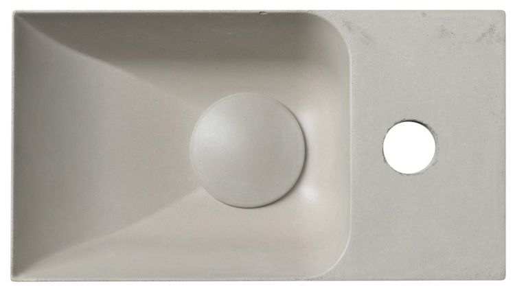 PICCOLINO umywalka betonowa, 30,8x10x17cm, bateria z prawej strony, piaskowy
