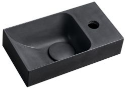 PICCOLINO umywalka betonowa, 30,8x10x17cm, bateria z prawej strony, antracyt