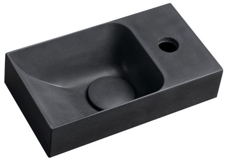 Przejdź do produktu PICCOLINO umywalka betonowa, 30,8x17cm, bateria z prawej strony, antracyt mat