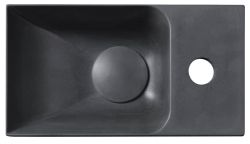 PICCOLINO umywalka betonowa, 30,8x10x17cm, bateria z prawej strony, antracyt
