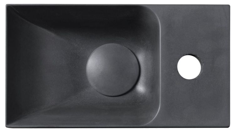 PICCOLINO umywalka betonowa, 30,8x10x17cm, bateria z prawej strony, antracyt