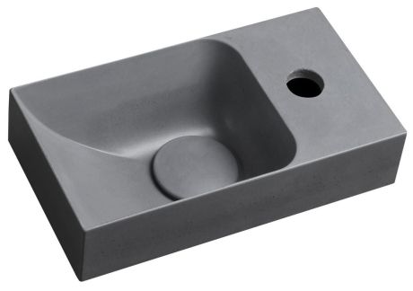 Przejdź do produktu PICCOLINO umywalka betonowa, 30,8x17cm, bateria z prawej strony, szary mat