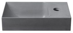 PICCOLINO umywalka betonowa, 30,8x10x17cm, bateria z prawej strony, szary