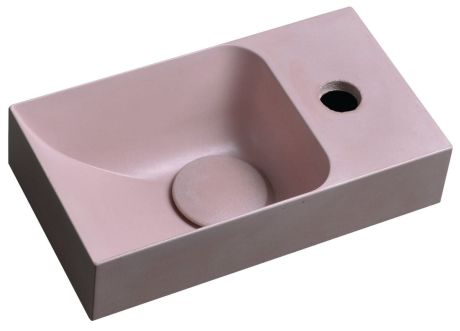 Przejdź do produktu PICCOLINO umywalka betonowa, 30,8x17cm, bateria z prawej strony, różowy mat