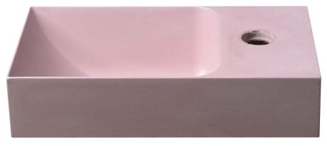 Przejdź do produktu PICCOLINO umywalka betonowa, 30,8x17cm, bateria z prawej strony, różowy mat