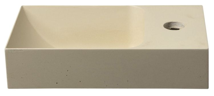 PICCOLINO umywalka betonowa, 30,8x10x17cm, bateria z prawej strony, żółty