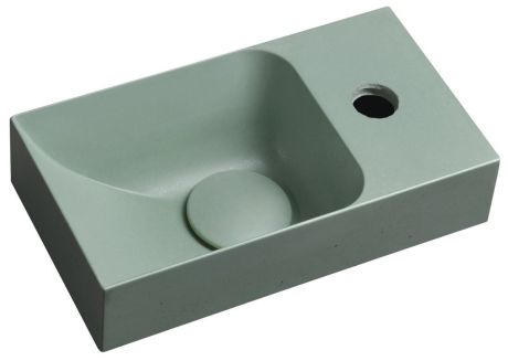 Przejdź do produktu PICCOLINO umywalka betonowa, 30,8x17cm, bateria z prawej strony, zielony mat