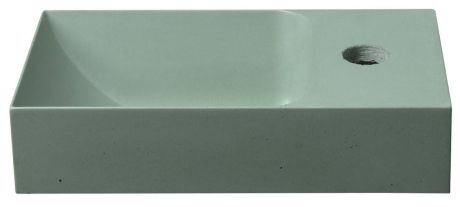 Przejdź do produktu PICCOLINO umywalka betonowa, 30,8x17cm, bateria z prawej strony, zielony mat