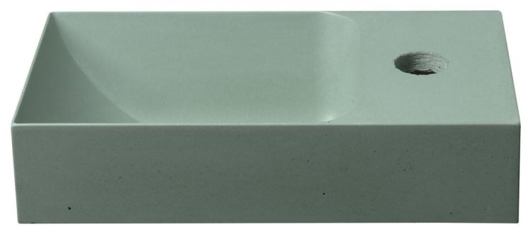 PICCOLINO umywalka betonowa, 30,8x10x17cm, bateria z prawej strony, zielony