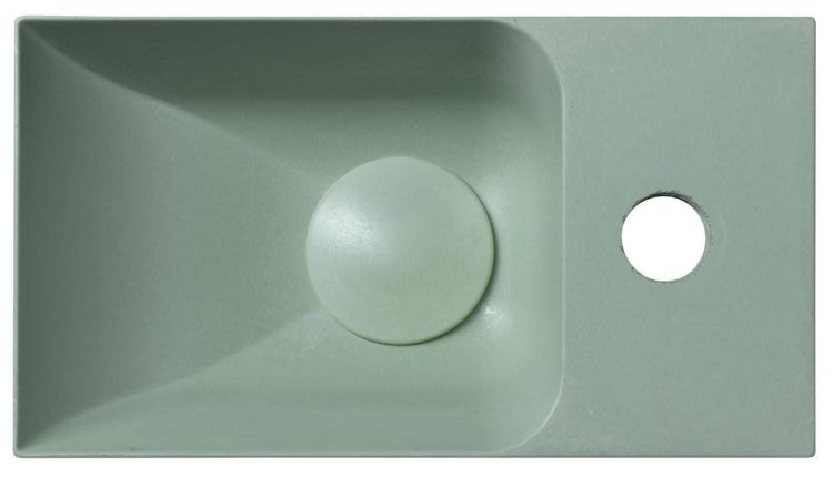 PICCOLINO umywalka betonowa, 30,8x10x17cm, bateria z prawej strony, zielony