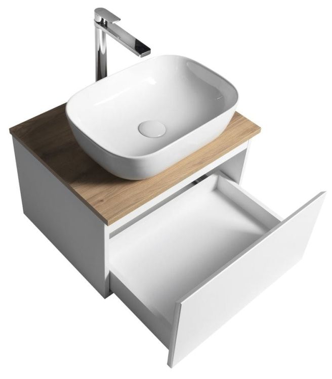 ALTAIR szafka z płytą 58 cm, biały/dąb emporio