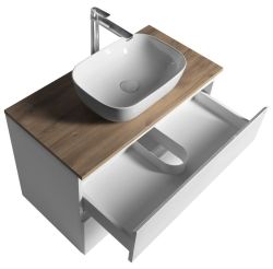 ALTAIR szafka z płytą 87,5 cm, biały/dąb emporio