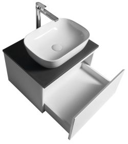 ALTAIR szafka z płytą 58 cm, biały/antracyt łupek
