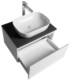 ALTAIR szafka z płytą 62,5 cm, biały/antracyt łupek
