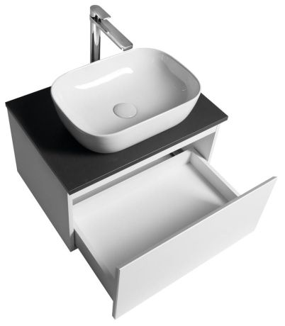 Przejdź do produktu ALTAIR szafka z blatem 62,5 cm, biały/antracyt łupek
