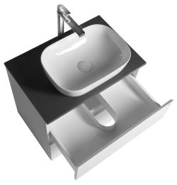 ALTAIR szafka z płytą 68 cm, biały/antracyt łupek