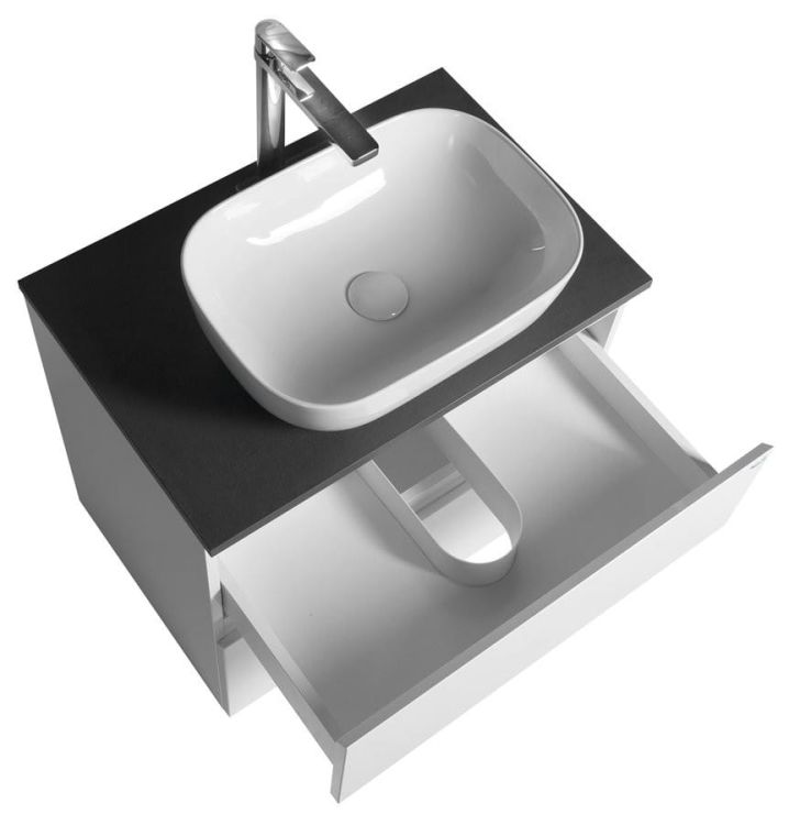 ALTAIR szafka z płytą 68 cm, biały/antracyt łupek