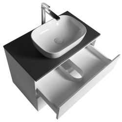 ALTAIR szafka z płytą 78,5 cm, biały/antracyt łupek