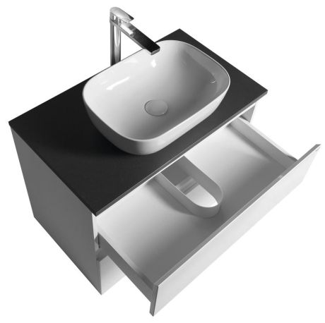 Przejdź do produktu ALTAIR szafka z blatem 78,5 cm, biały/antracyt łupek