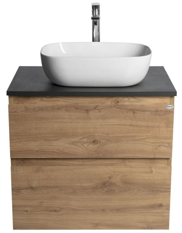 ALTAIR szafka z płytą 68 cm, dąb emporio/antracyt łupek