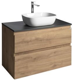 ALTAIR szafka z płytą 87,5 cm, dąb emporio/antracyt łupek