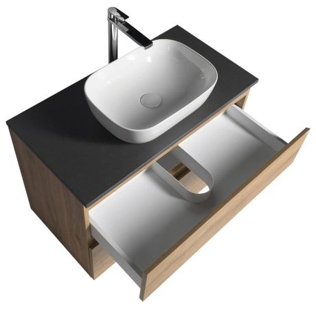 Przejdź do produktu ALTAIR szafka z blatem 87,5 cm, dąb emporio/antracyt łupek