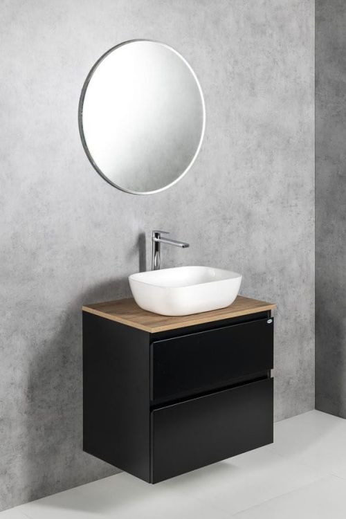 ALTAIR szafka z płytą 68 cm, dąb czarny mat/emporio