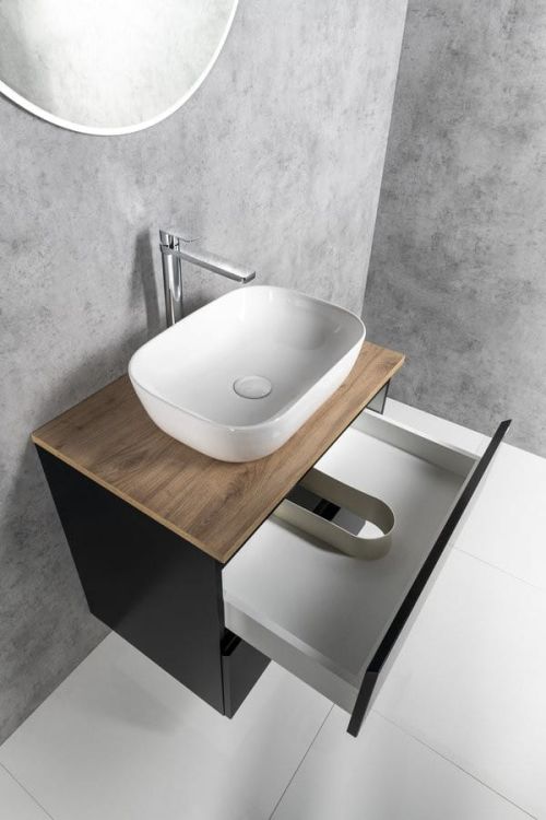 ALTAIR szafka z płytą 68 cm, dąb czarny mat/emporio