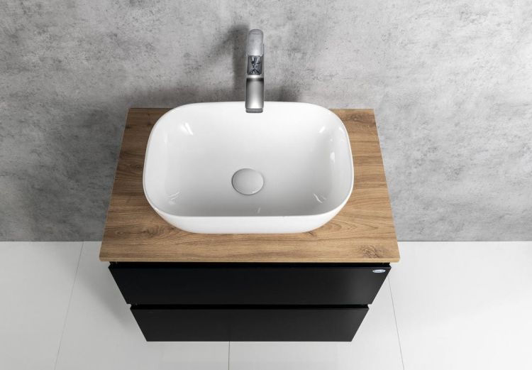 ALTAIR szafka z płytą 68 cm, dąb czarny mat/emporio