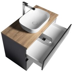 ALTAIR szafka z płytą 87,5 cm, dąb czarny mat/emporio