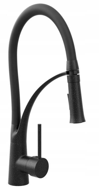 Bateria kuchenna z wypinaną wylewką Darfor Nexo czarna nakrapiana