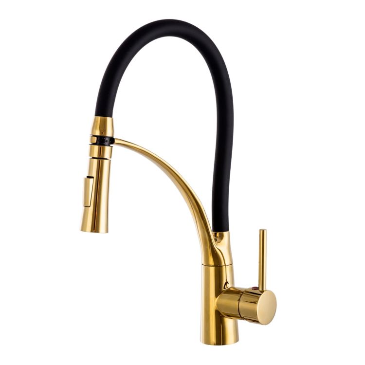 Bateria kuchenna z wypinaną wylewką Darfor Nexo złoty