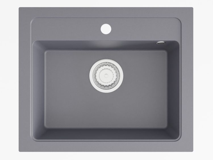Zlewozmywak granitowy jednokomorowy 58x48 cm Darfor DG016  grafit